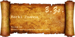 Berki Zsanna névjegykártya